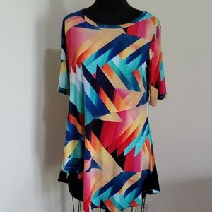 Venini - Colorful Art Deco Short-sleeved Top - M